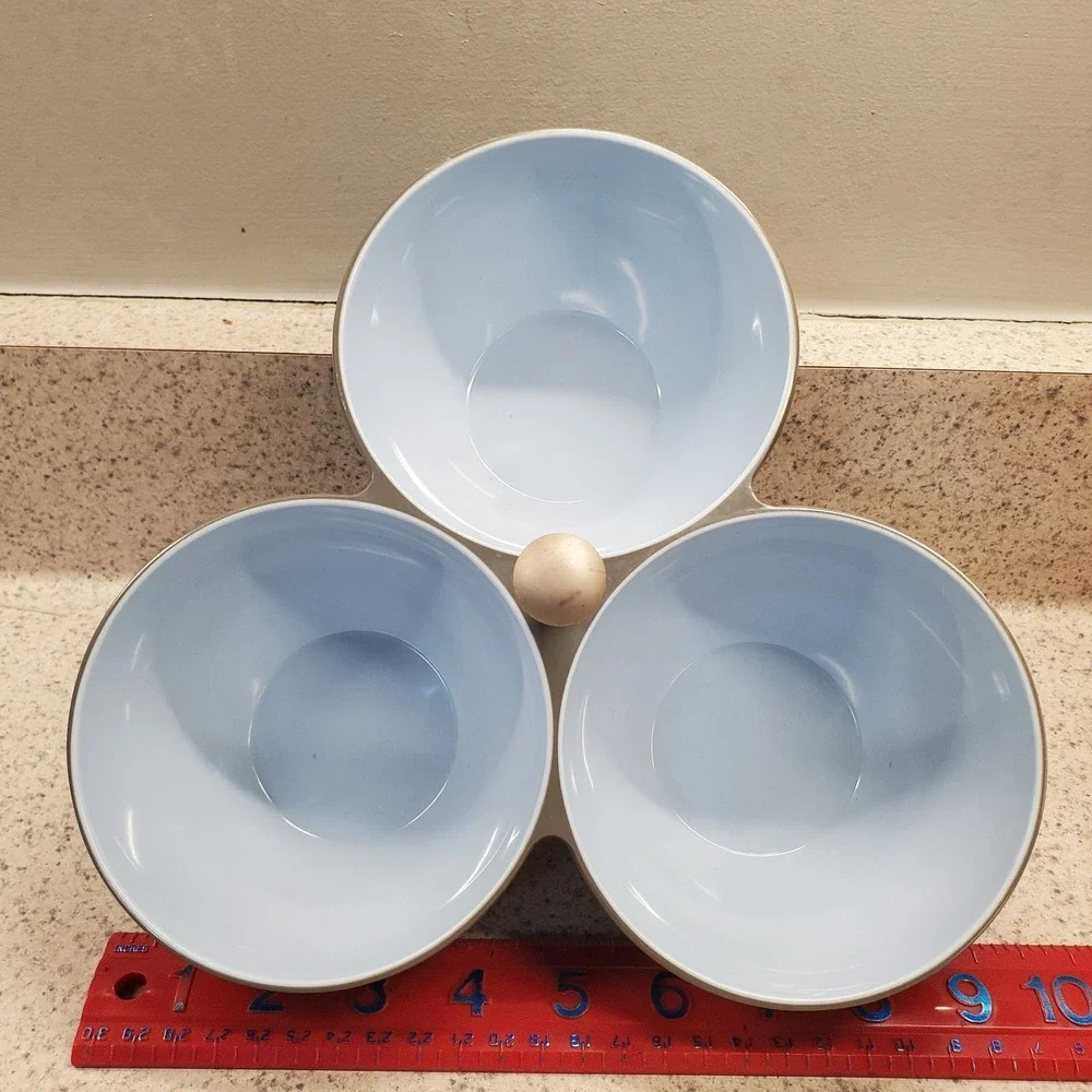 New Place Melamine Condiment 3 Section Compartment Dips Appetizers Serving Dish